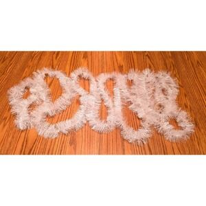 Sparkling White Tinsel Garland Christmas Holiday Party‎ Decor, Great Condition